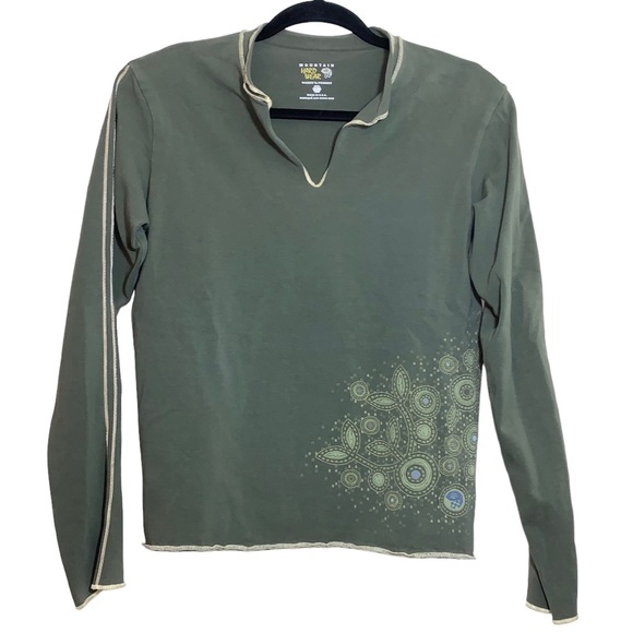Mountain Hardwear Tops - Mountain Hardwear Green Cotton Long Sleeve Tee Size M